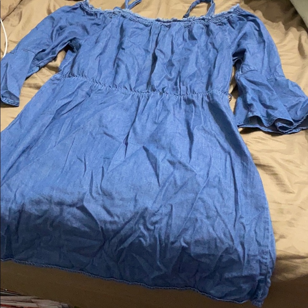 Jean dress with brown belt
